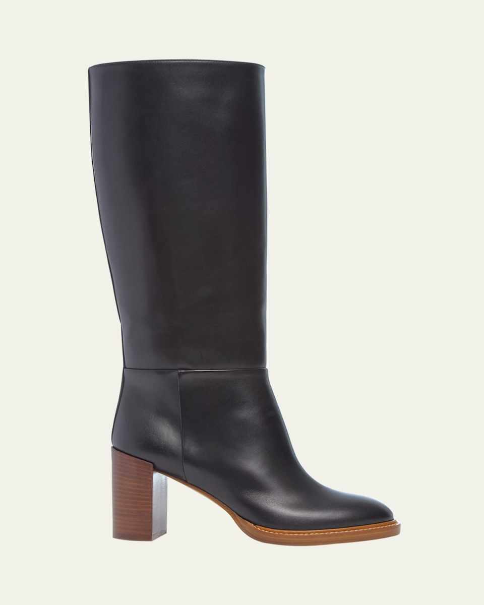 80mm Bocca Leather Knee-High Boots